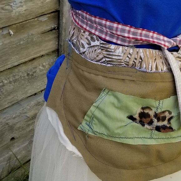 Patchwork Reversible Boho Skirt Wrap Upcycled - Picture 6 of 6